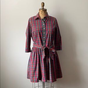 Lands’ End plaid full skirt dress